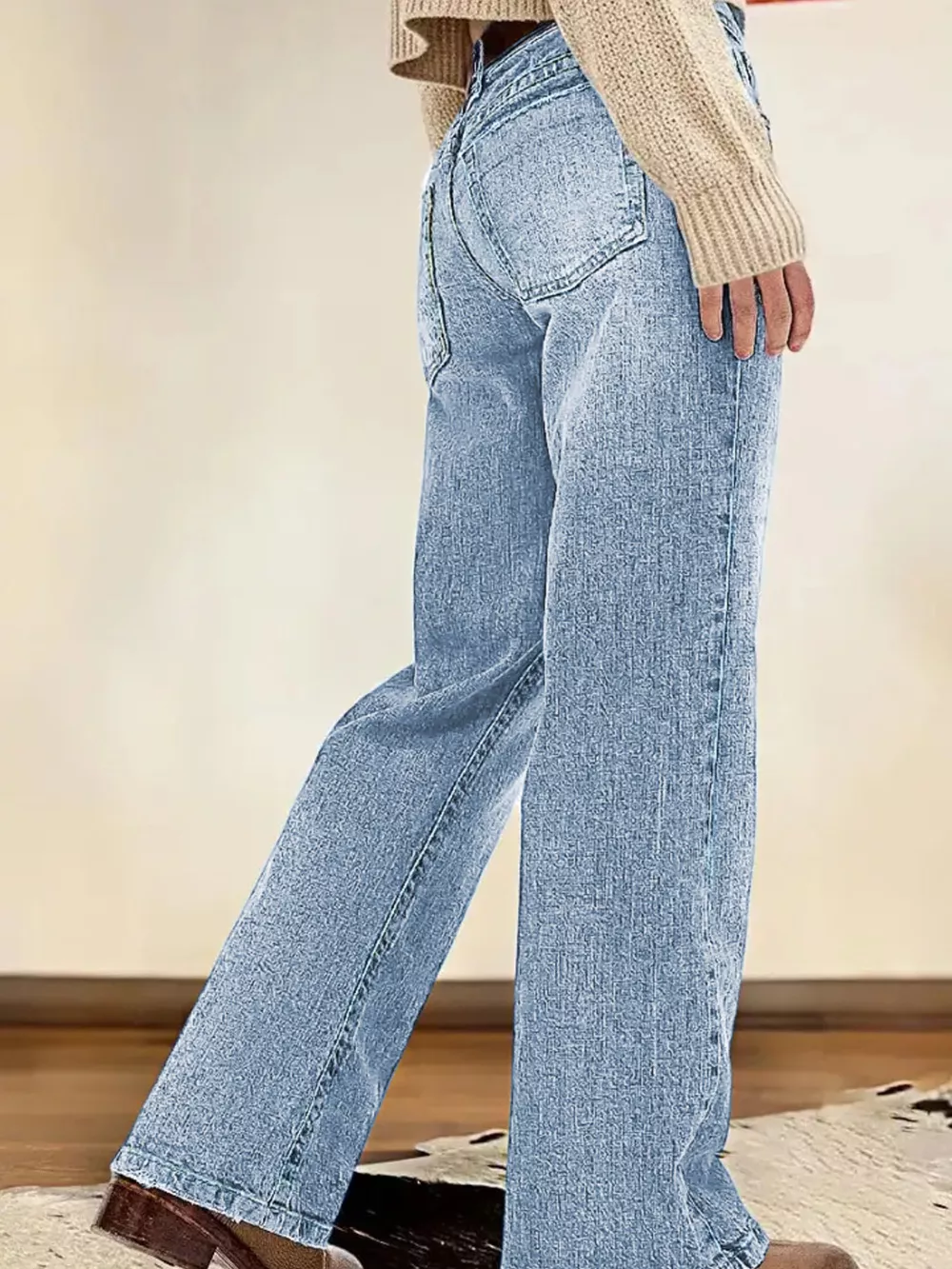 Vintage Wash Straight Leg Jeans, image 10