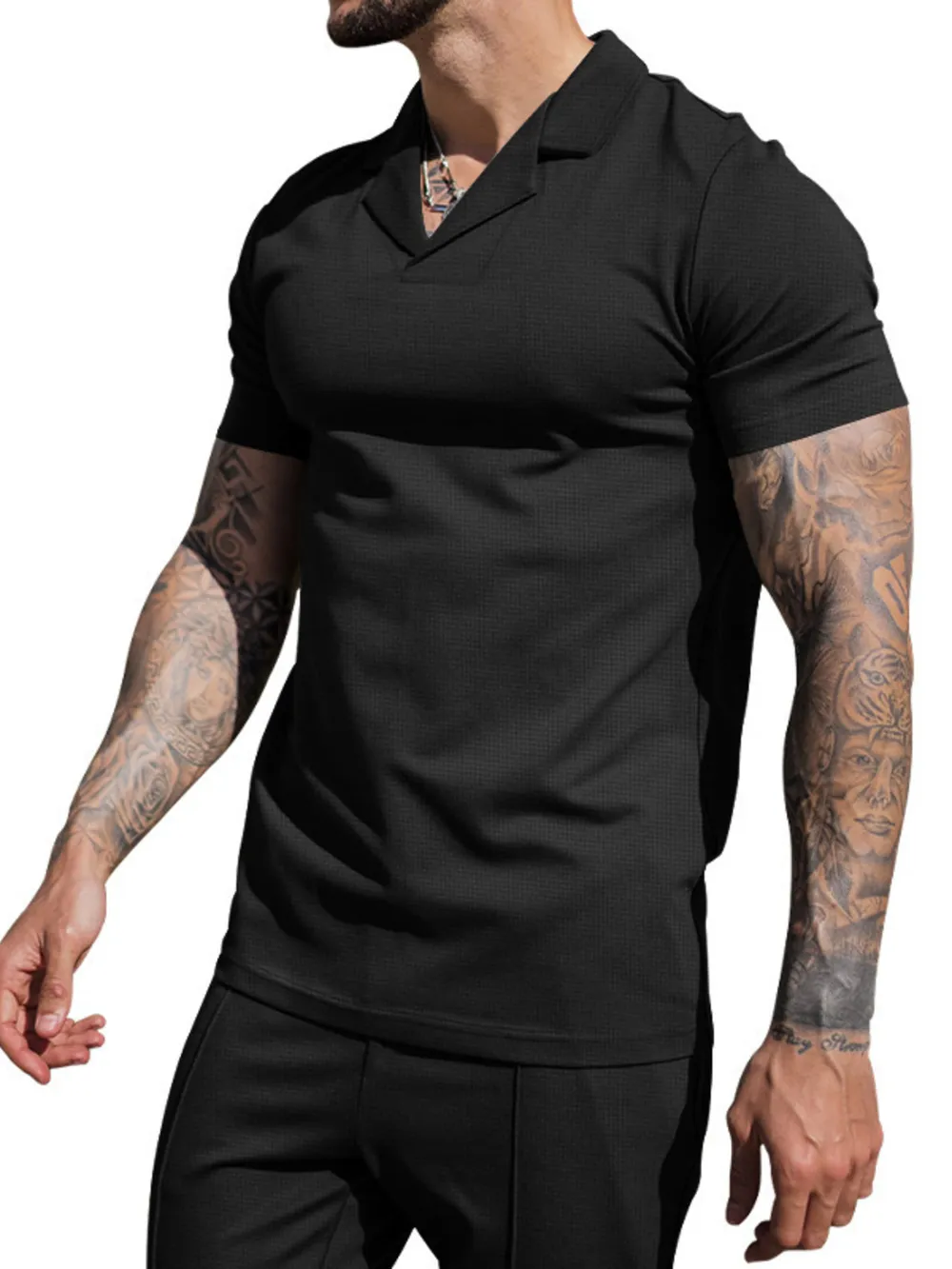Men's Plus Size Short Sleeve Top and Shorts Set, image 10