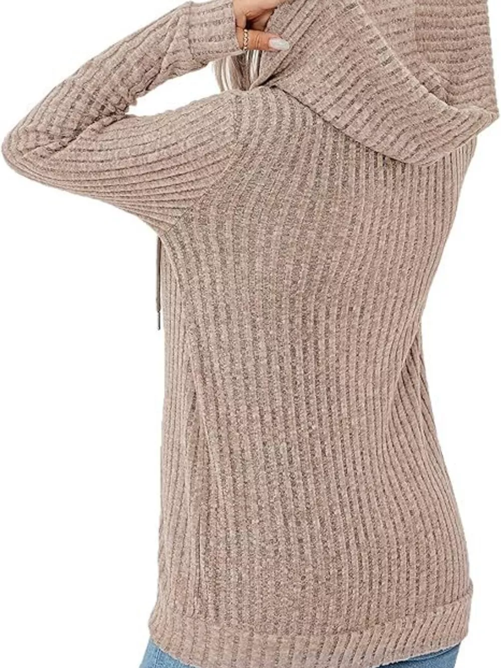 Ribbed Zip Up Hooded Outerwear, image 4
