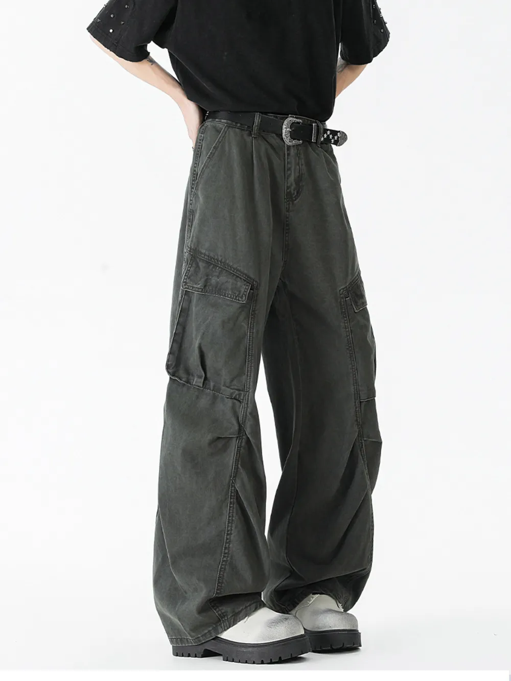 Men's Vintage Washed Cargo Jeans, image 3