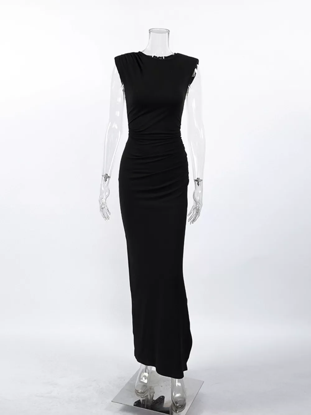 Slit Sleeveless Round Neck Maxi Dress, image 8