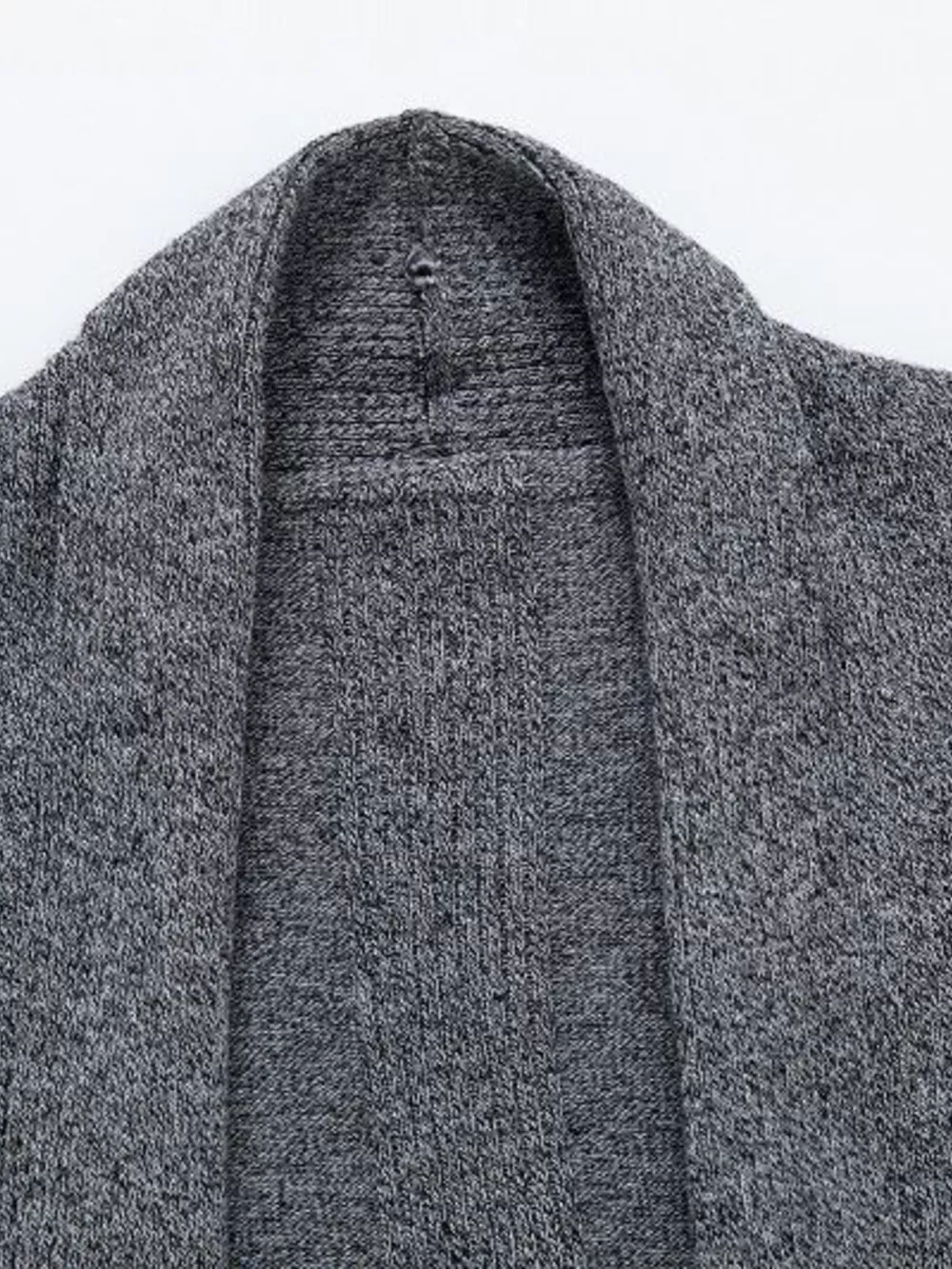 Men's Plus Size Heathered Open Front Longline Knit Cardigan with Pockets, image 4