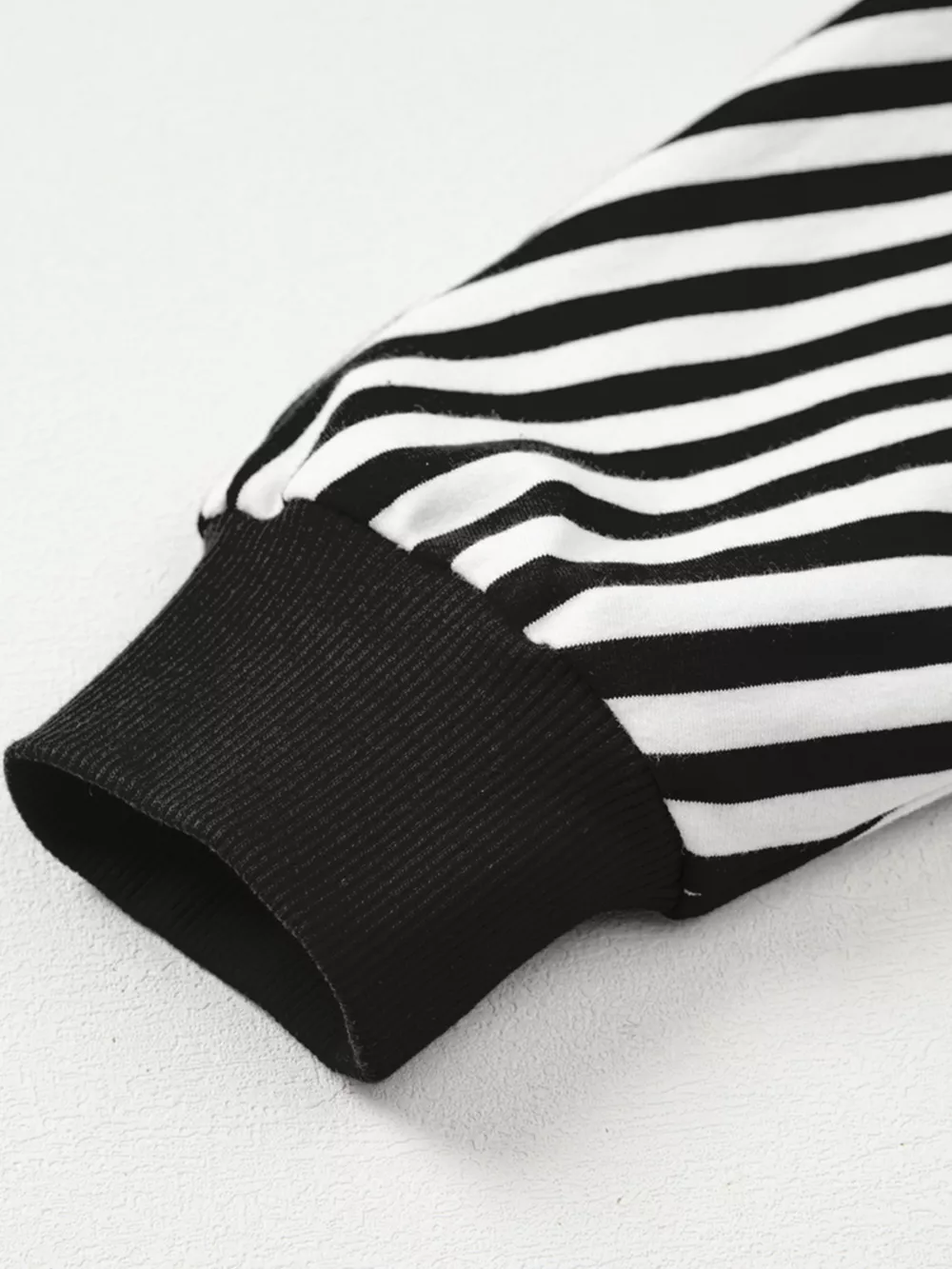 Stripe Exposed Seam Drop Shoulder Casual Pullover Top, image 7