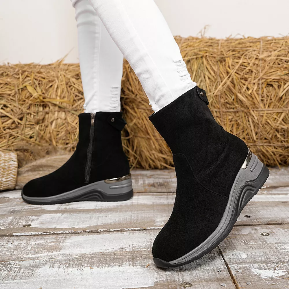 Suede Ankle Boots with Wedge Heel, image 17