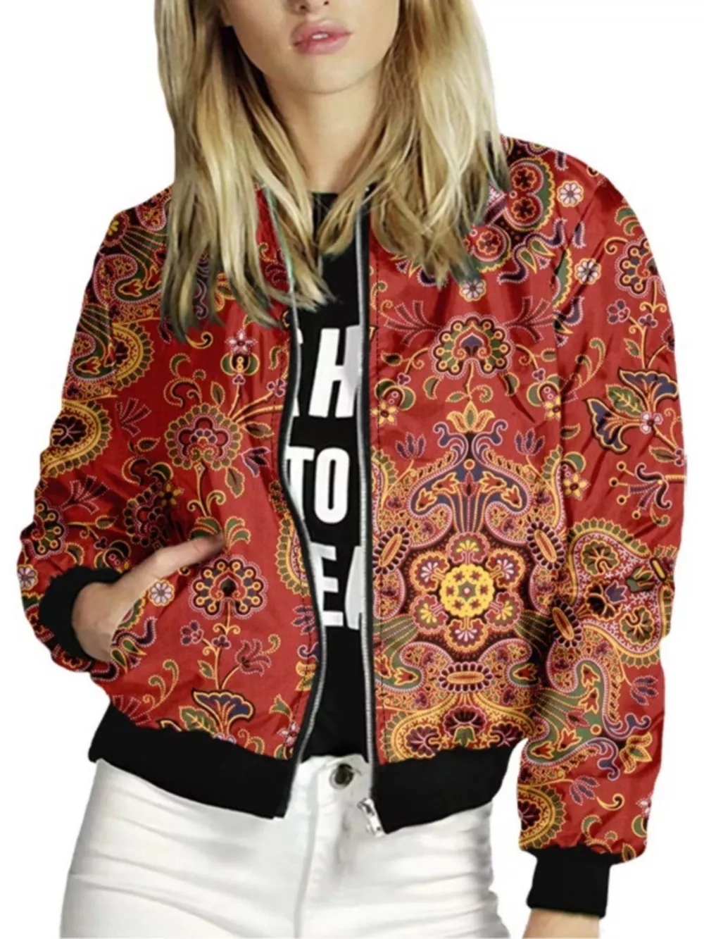 Zip Up Printed Jacket, image 7