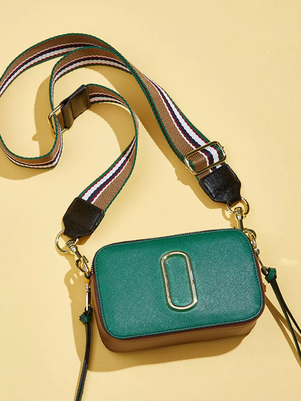 Color-Block Crossbody Bag with Webbing Strap, image 5