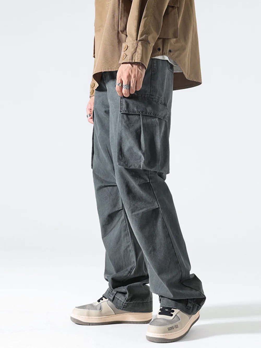 Men's Vintage Washed Cargo Jeans, image 4
