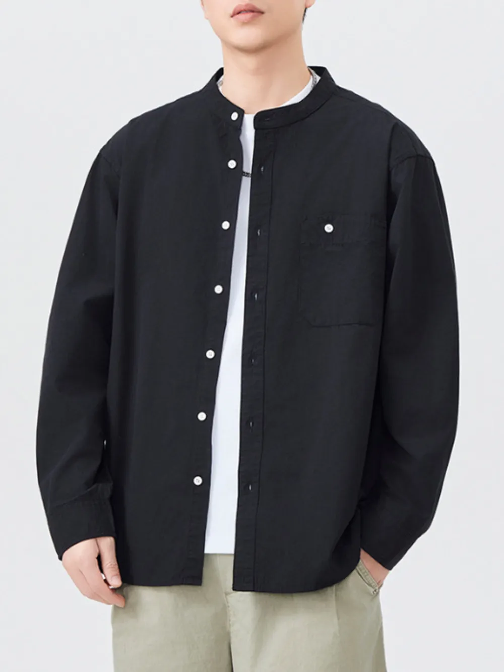 Men's Plus Size Button Up Long Sleeve Shirt