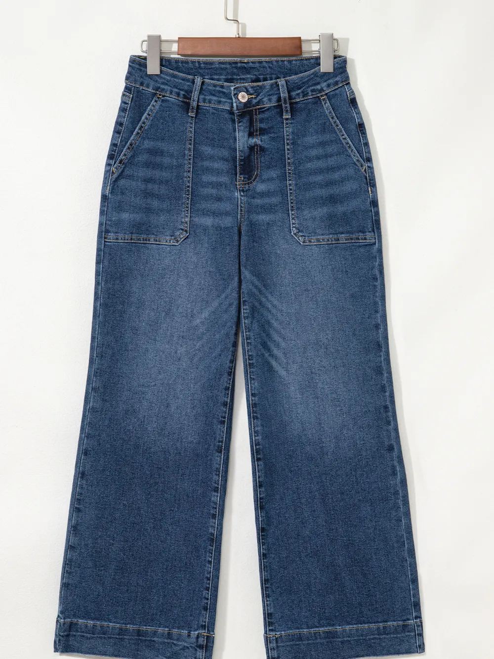 Cropped High Rise Wide Leg Jeans, image 7