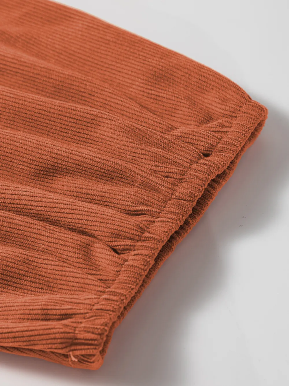 Split Neck Scallop Detail Corduroy Mini Dress, image 10