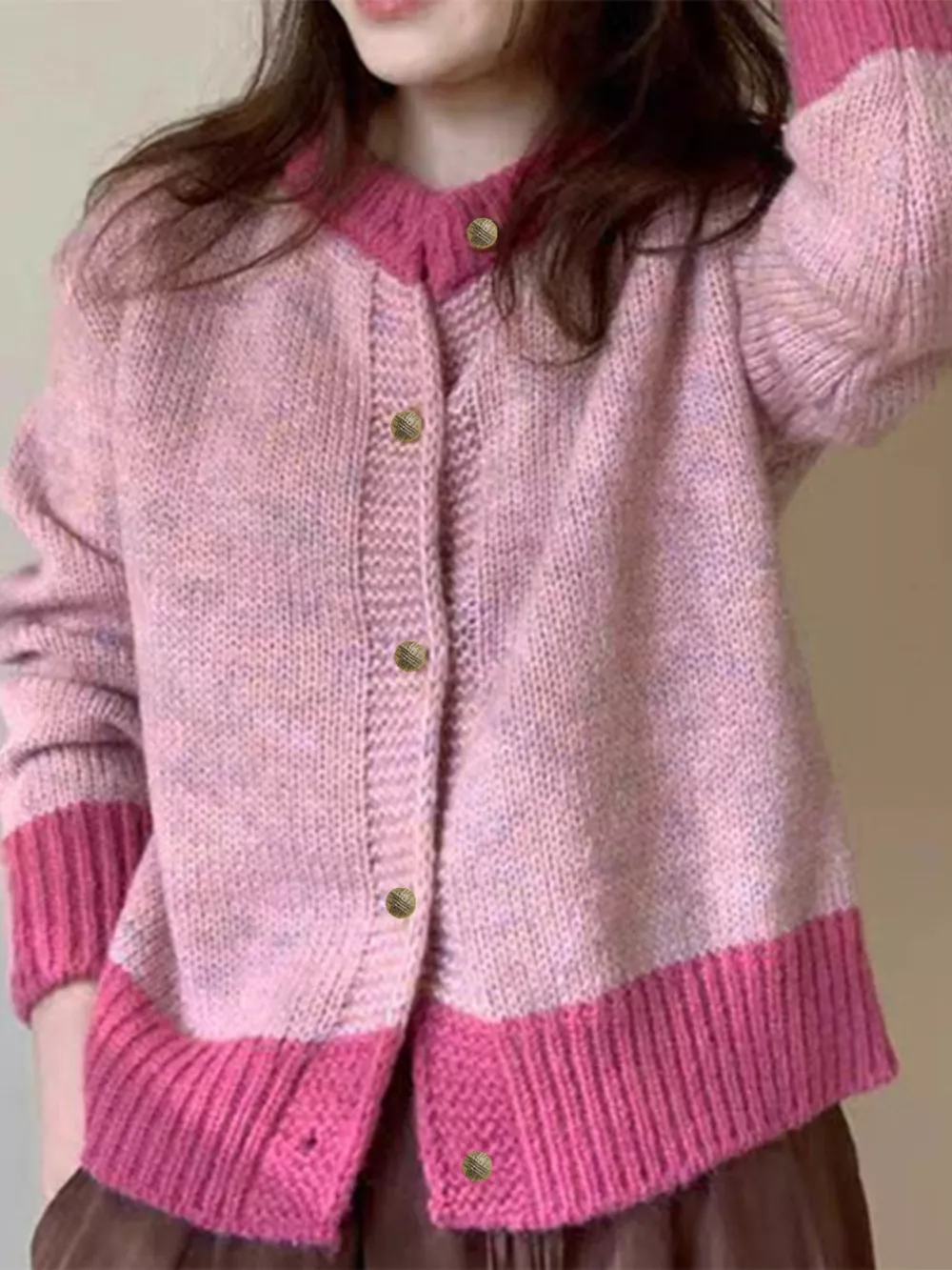 Color Block Button Up Cardigan, image 10