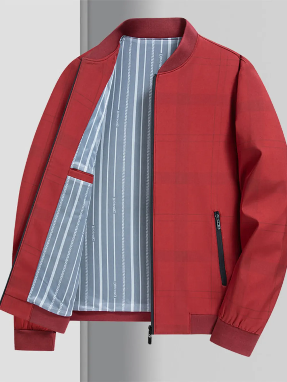 Men's Plus Size Zip Up Long Sleeve Jacket, image 5