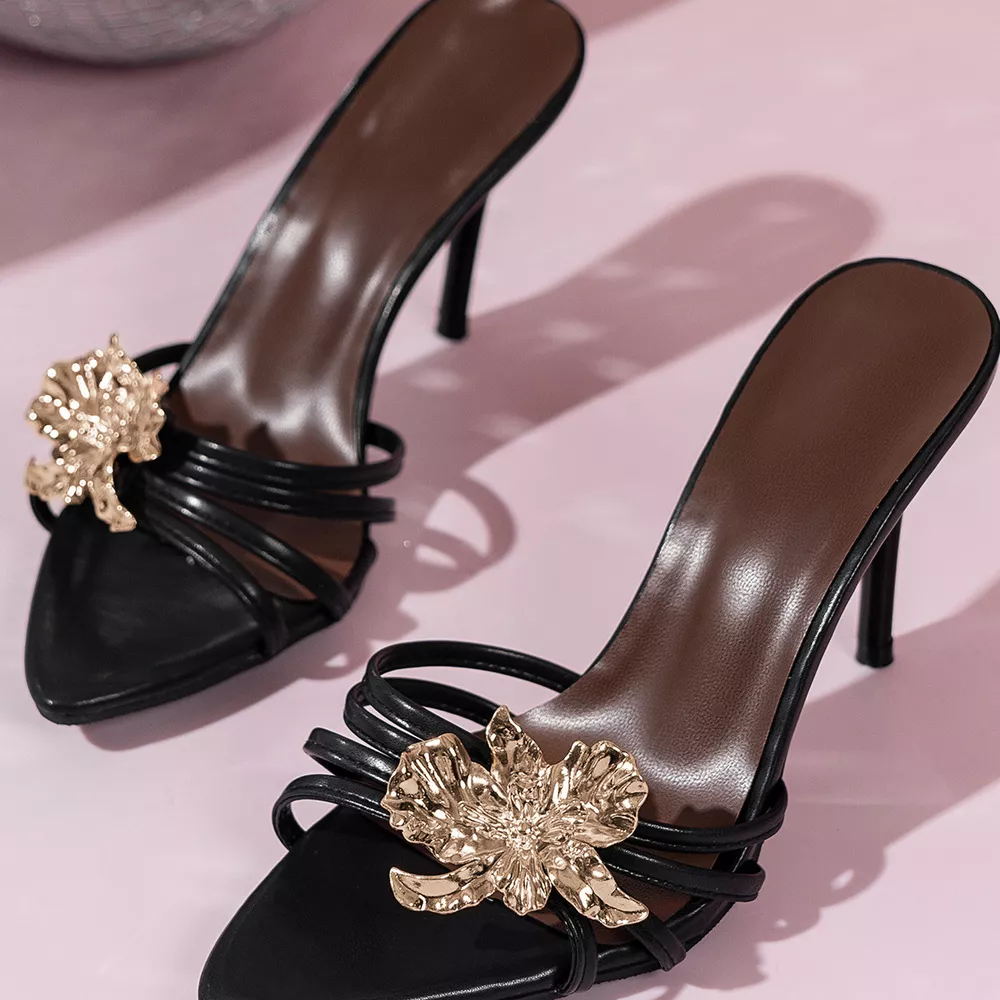 Floral Embellished High Heel Sandals, image 19