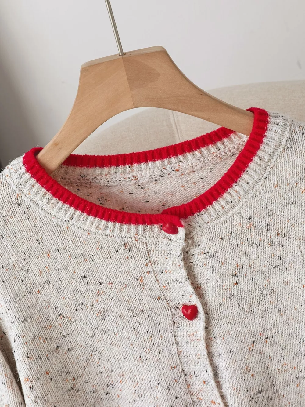 Contrast Trim Button Up Cardigan, image 3