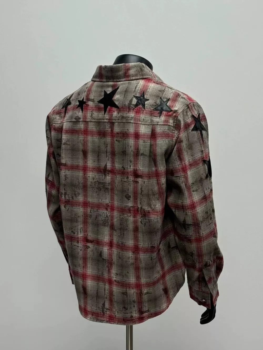 Men's Star Plaid Button Up Shirt, image 2