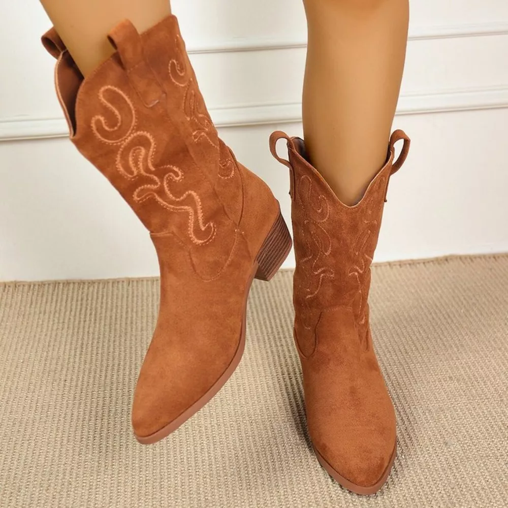 Point Toe Block Heels Boots, image 3