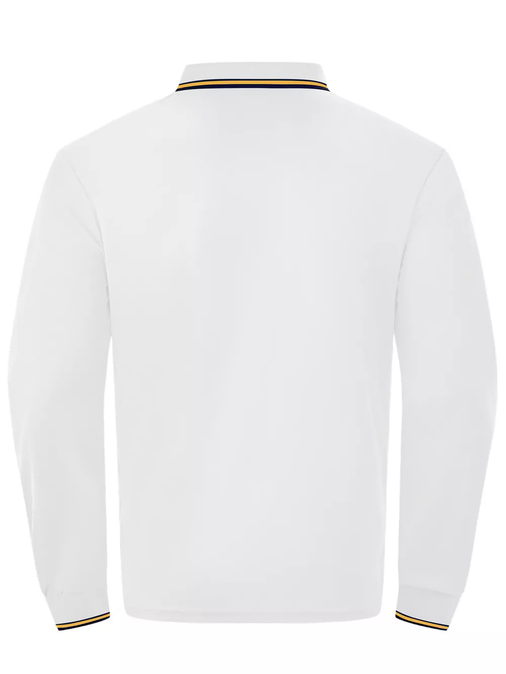 Men's Full Size Classic Long-Sleeve Polo with Striped Collar Plus Size, image 17