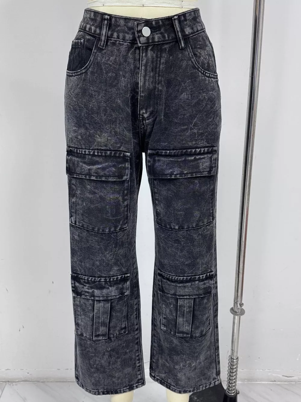 High-Waisted Wide-Leg Cargo Jeans, image 14