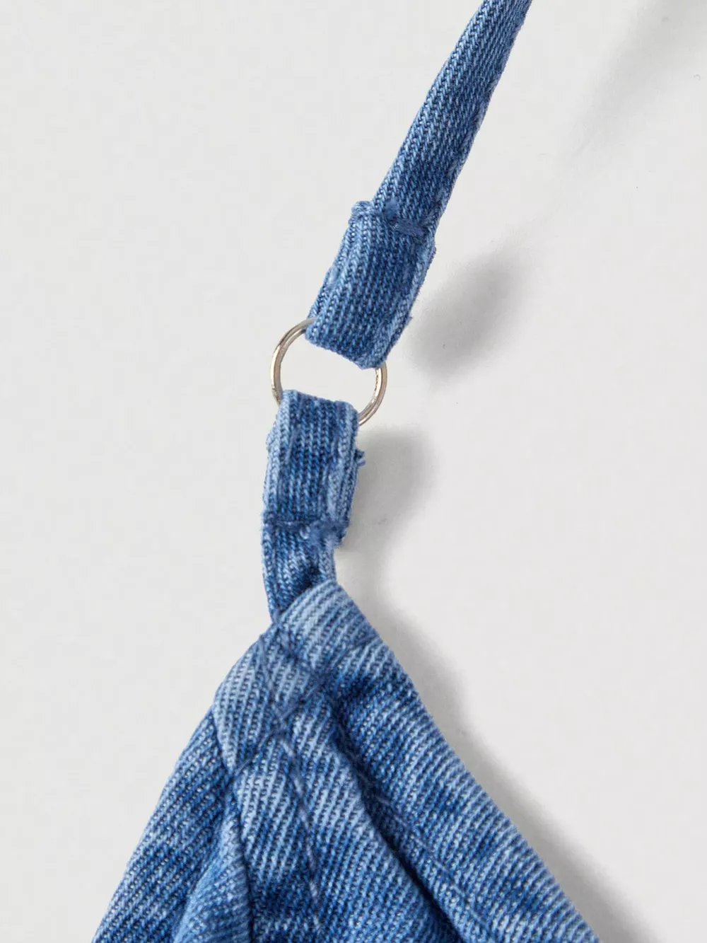 Tie-Front Denim Dress with Ruffled Hem, image 4