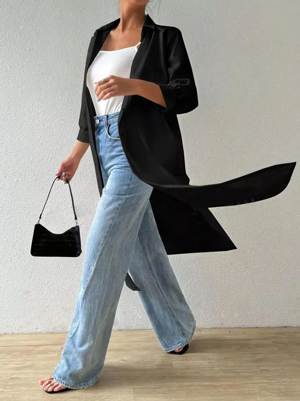 Button-Up Long Sleeve Longline Shirt, image 5