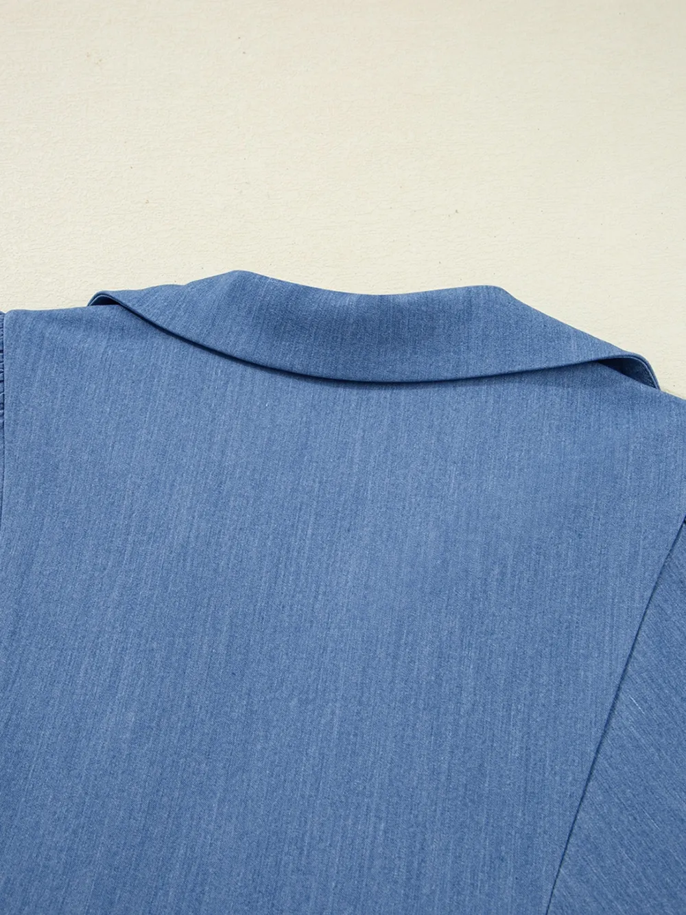 Collared Neck Contrast Trim Balloon Sleeve Blouse, image 10