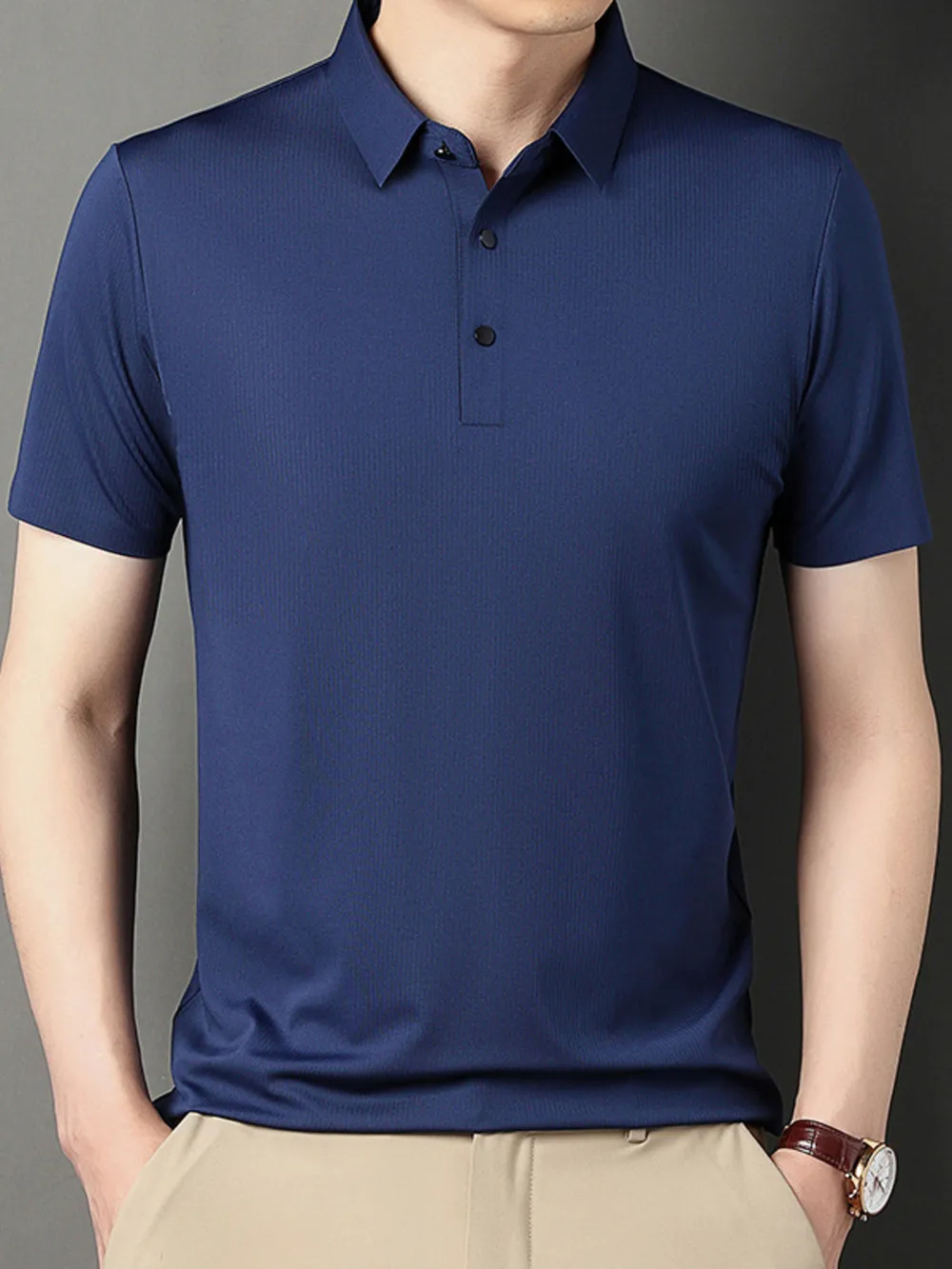 Men's Plus Size Short Sleeve Casual Polo Shirt, image 5