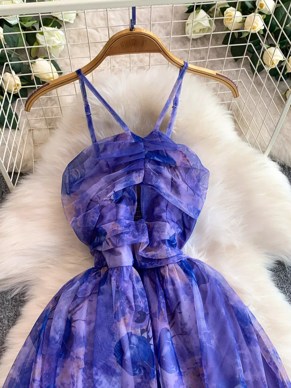 Floral Print Ruffled Layered Mesh Dress, image 18