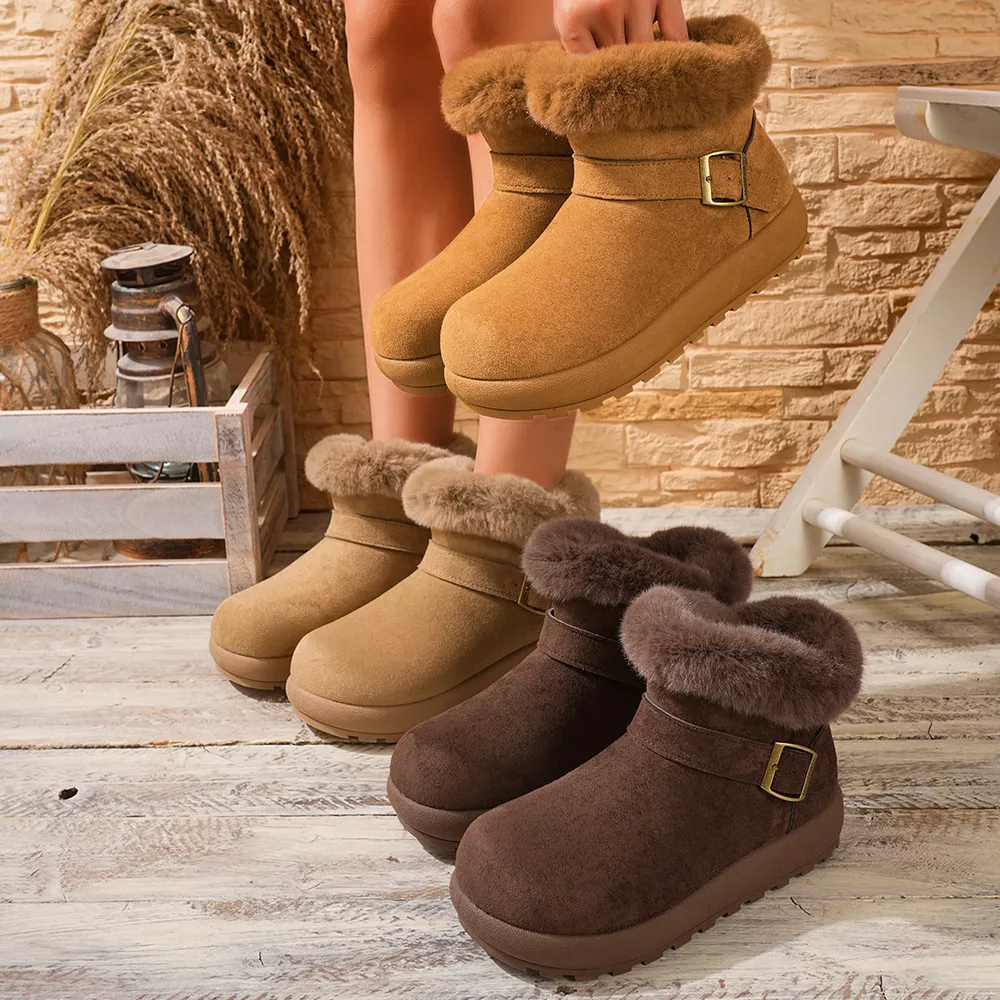 Faux Fur Lined Suede Winter Boots, image 2