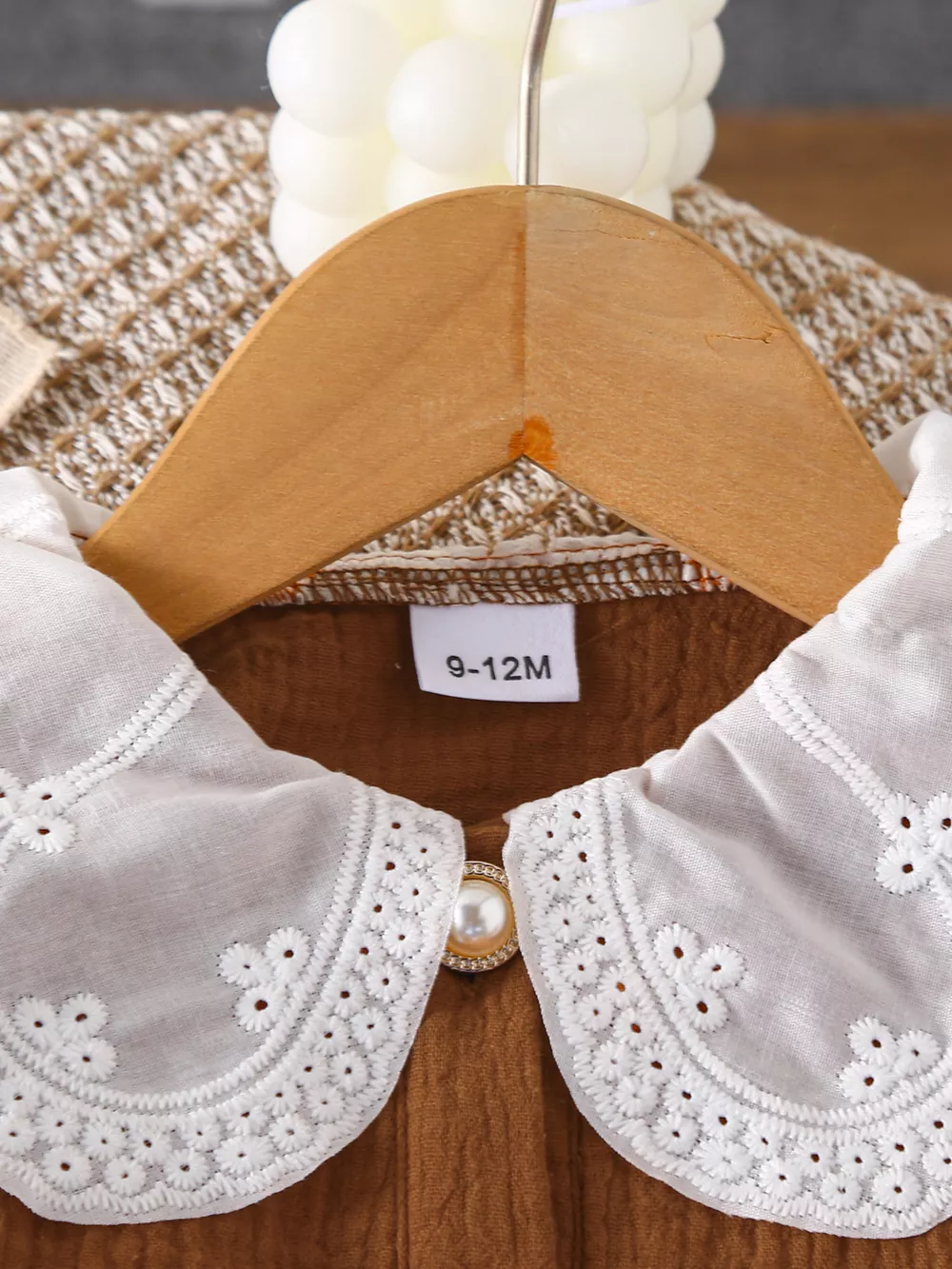 Children's Ruffle Trim Bow Decor Baby Set, image 3