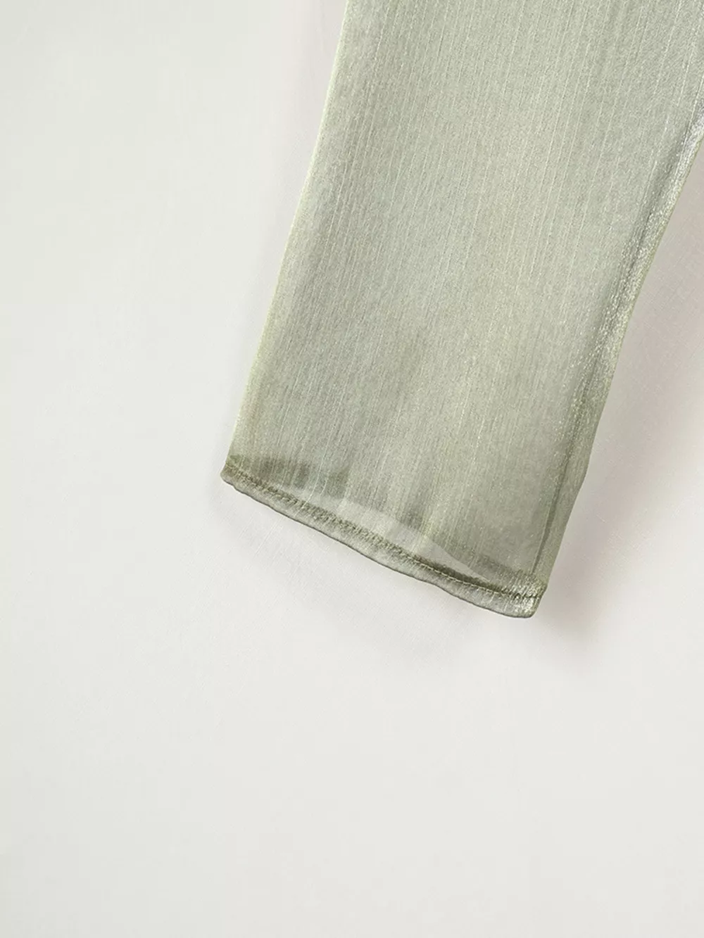 Sheer Front Tie Detail Long Sleeve Shirt, image 19