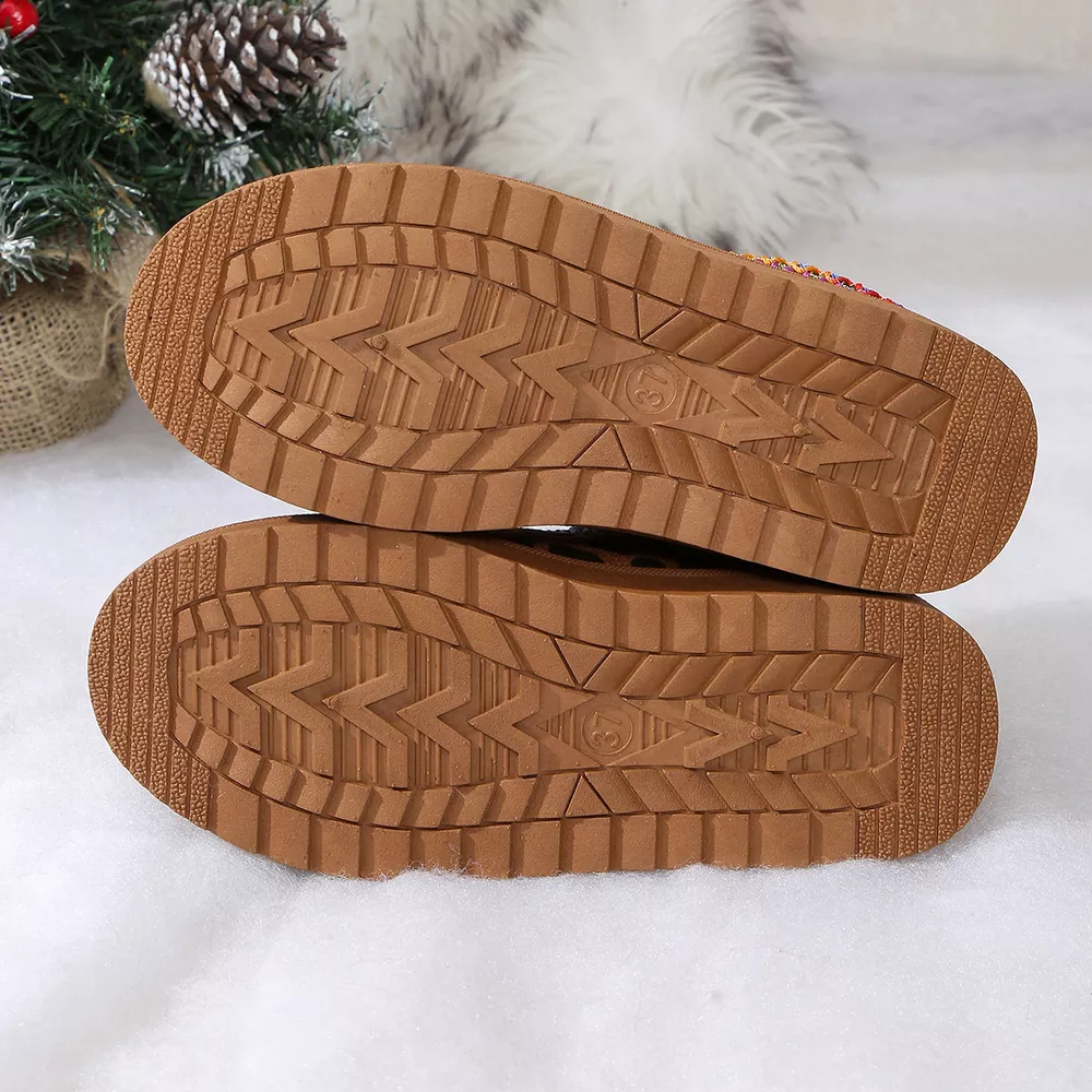 Leopard Print Plush Lined Warm Slip-Ons, image 13