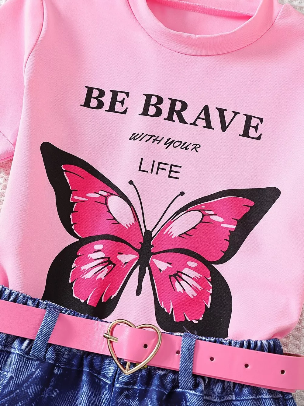 Children's Butterfly Graphic Tee and Shorts Set, image 3