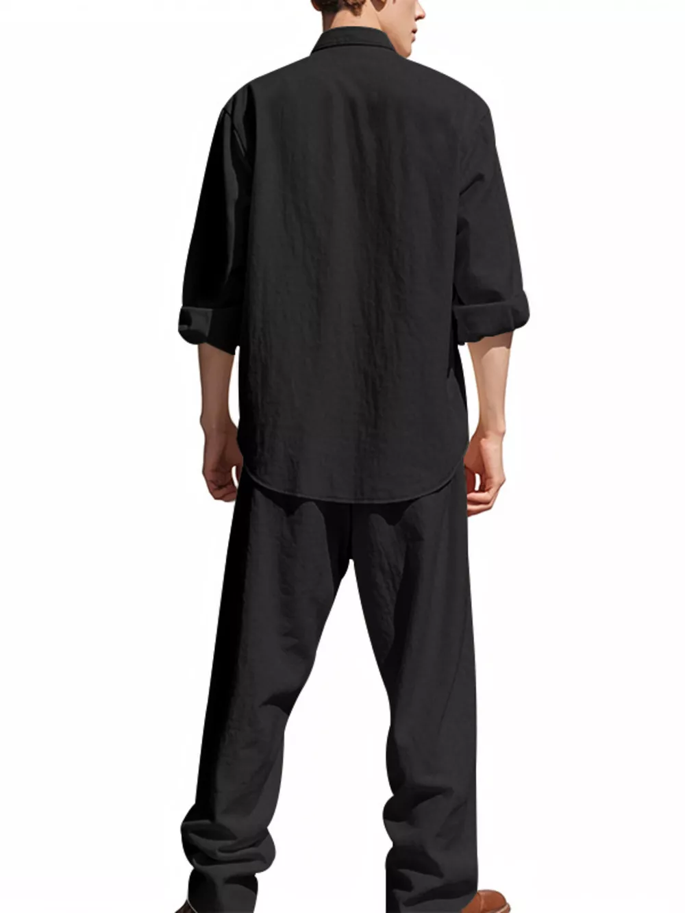 Men's Full Size Casual Button Up Shirt and Pants Plus Size, image 3