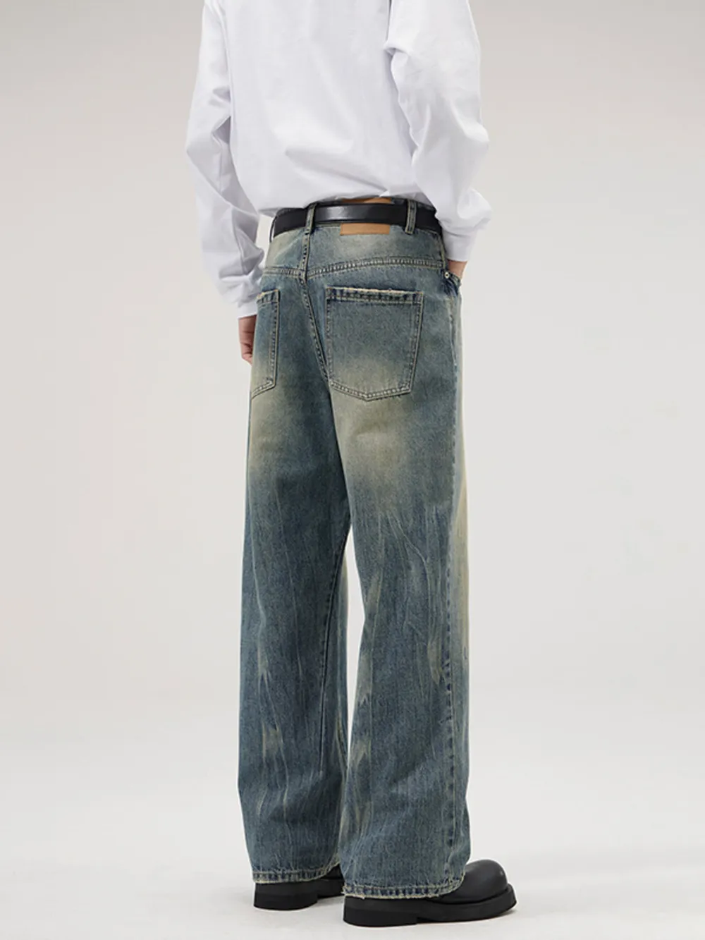 Men's Full Size Washed Wide Leg Jeans Plus Size, image 3