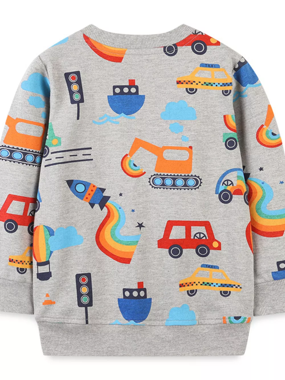 Children's Transportation Print Round Neck Sweatshirt, image 4
