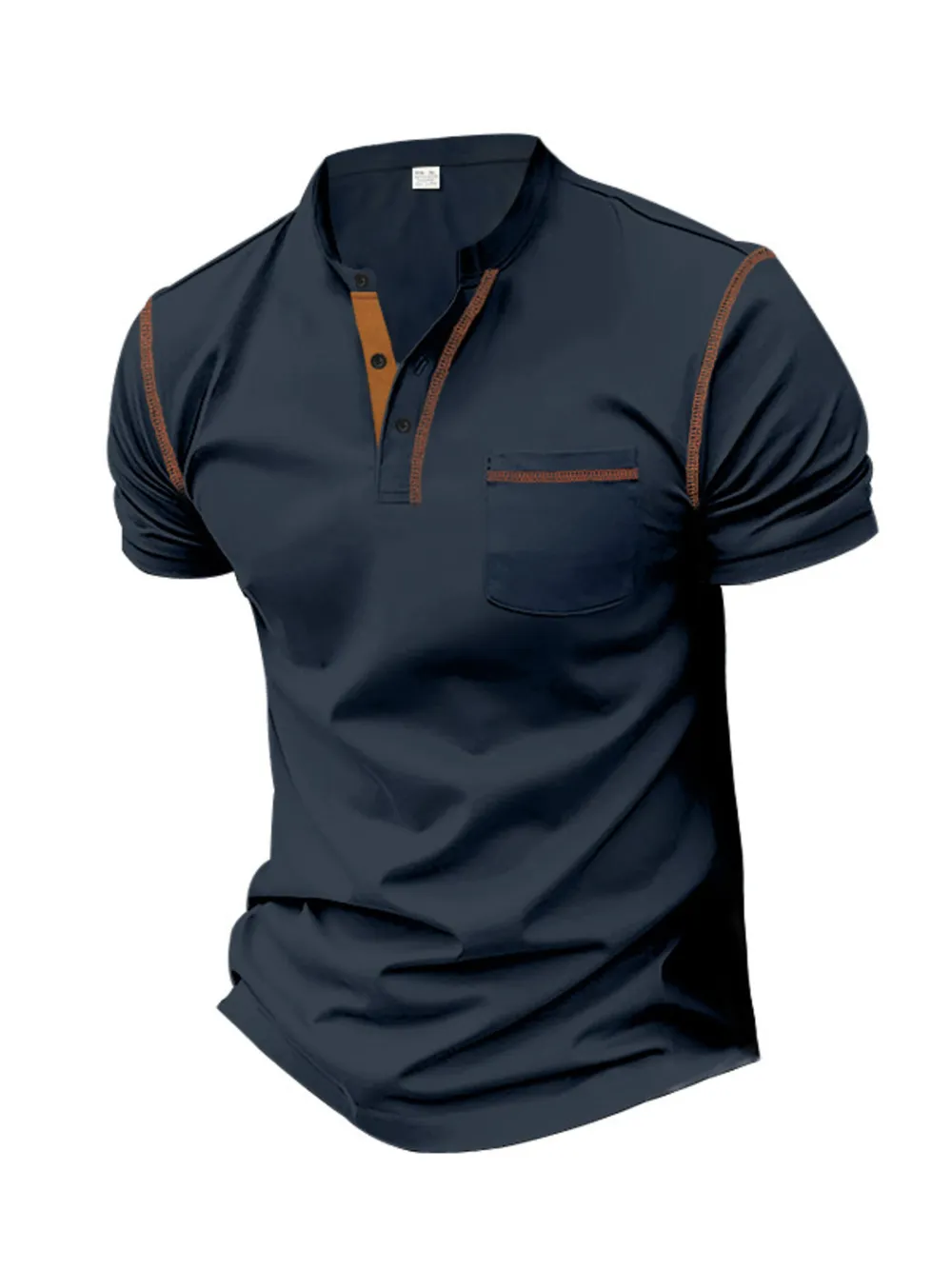 Men's Full Size Button Detail Short Sleeve Polo Plus Size, image 8