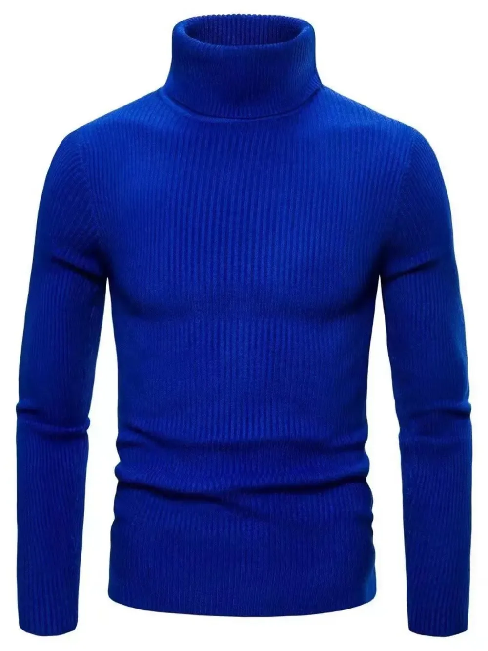 Men's Plus Size Ribbed Turtleneck Long Sleeve Sweater, image 12