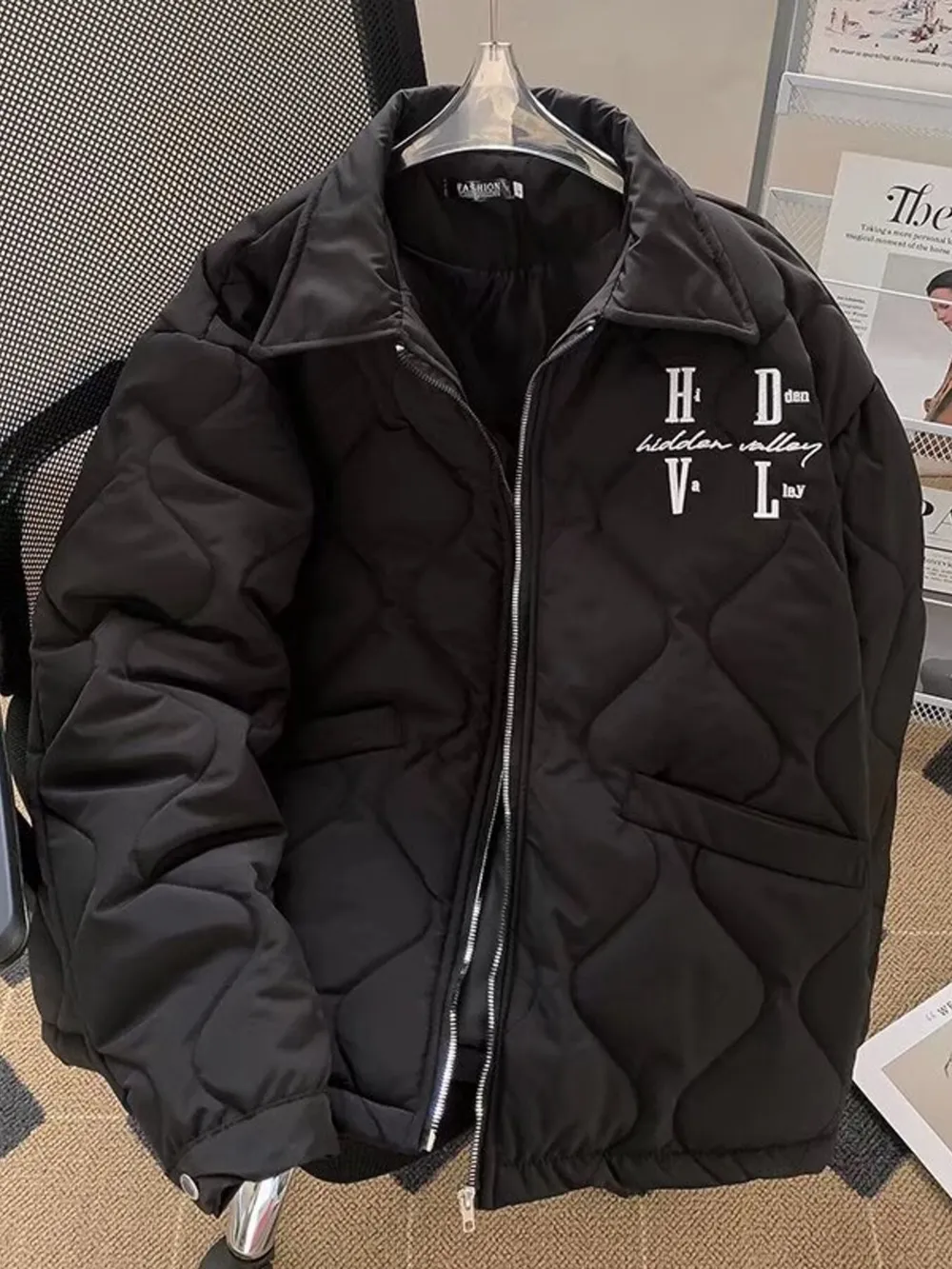 Men's Plus Size Quilted Zip-Up Outerwear, image 2