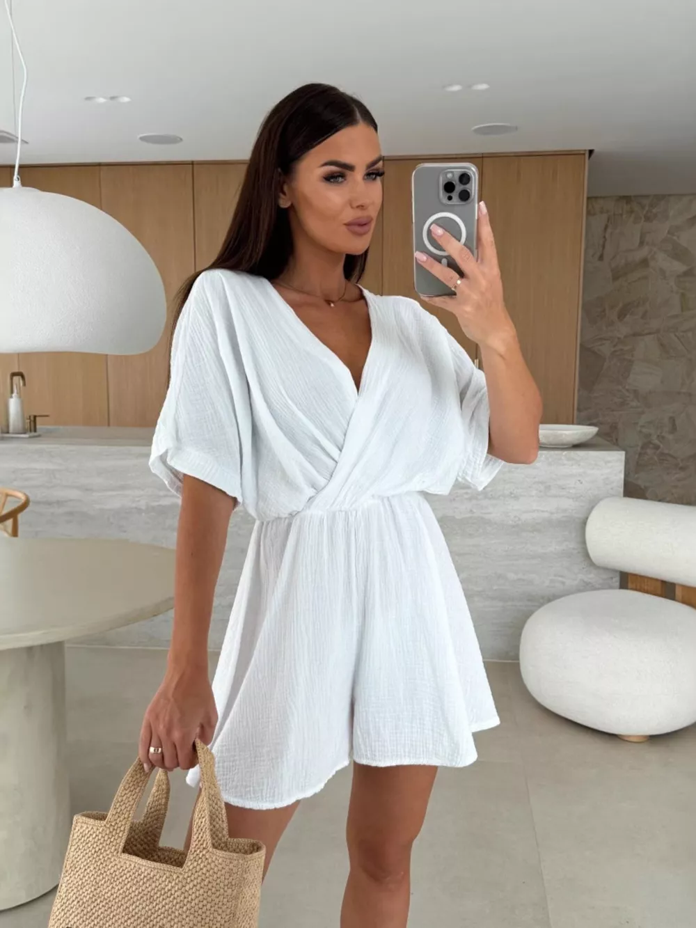 Surplice Short Sleeve Romper, image 14