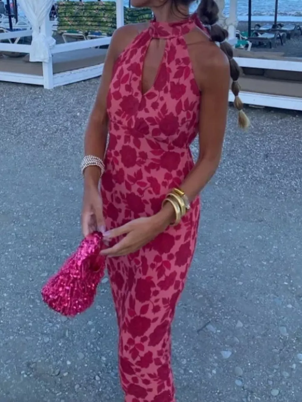 Cutout Detail Sleeveless Maxi Dress, image 7