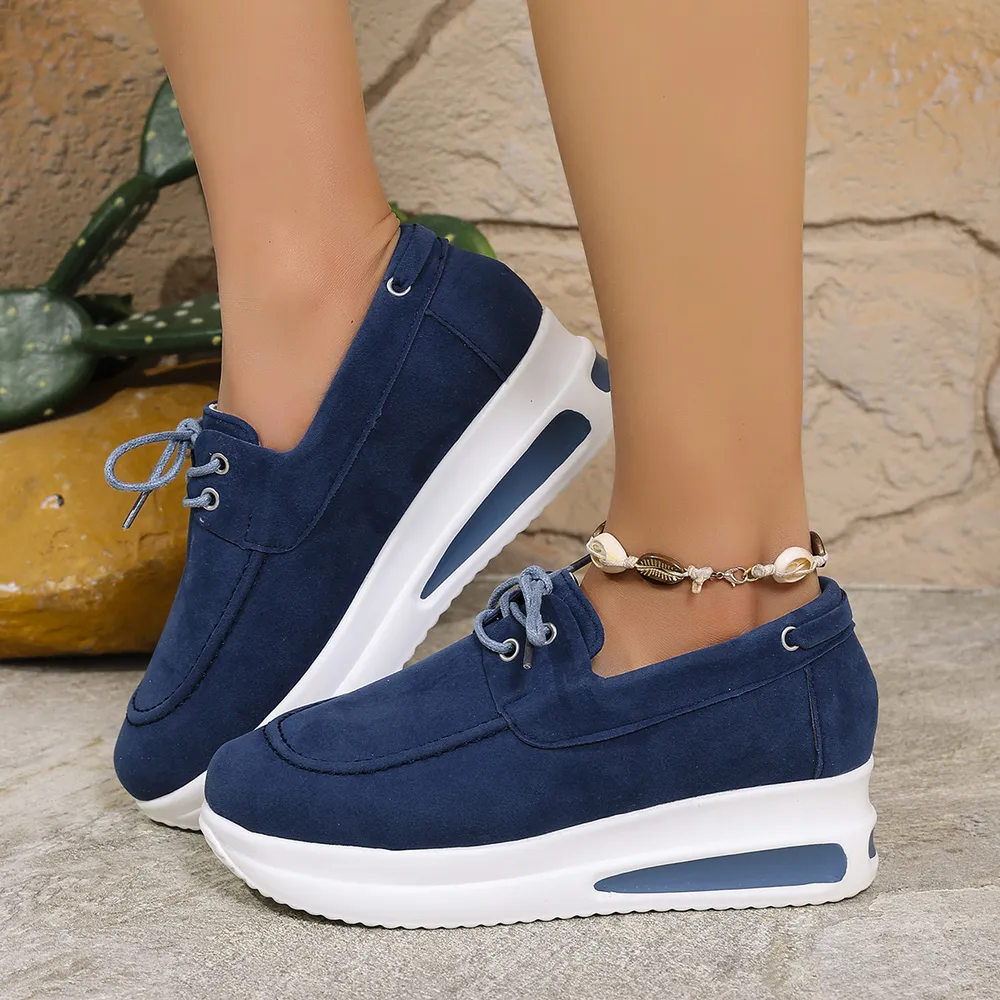 Round Toe Platform Sneakers, image 6