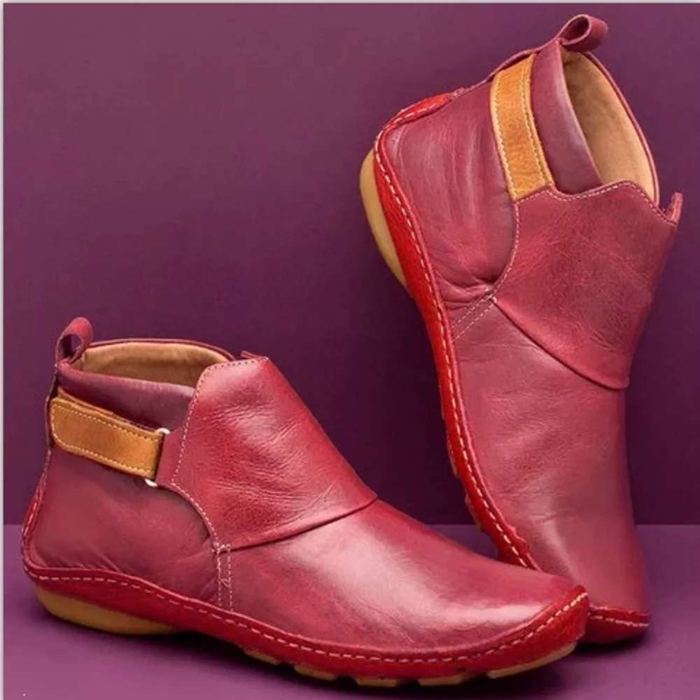 Contrast Strap Detail Ankle Boots