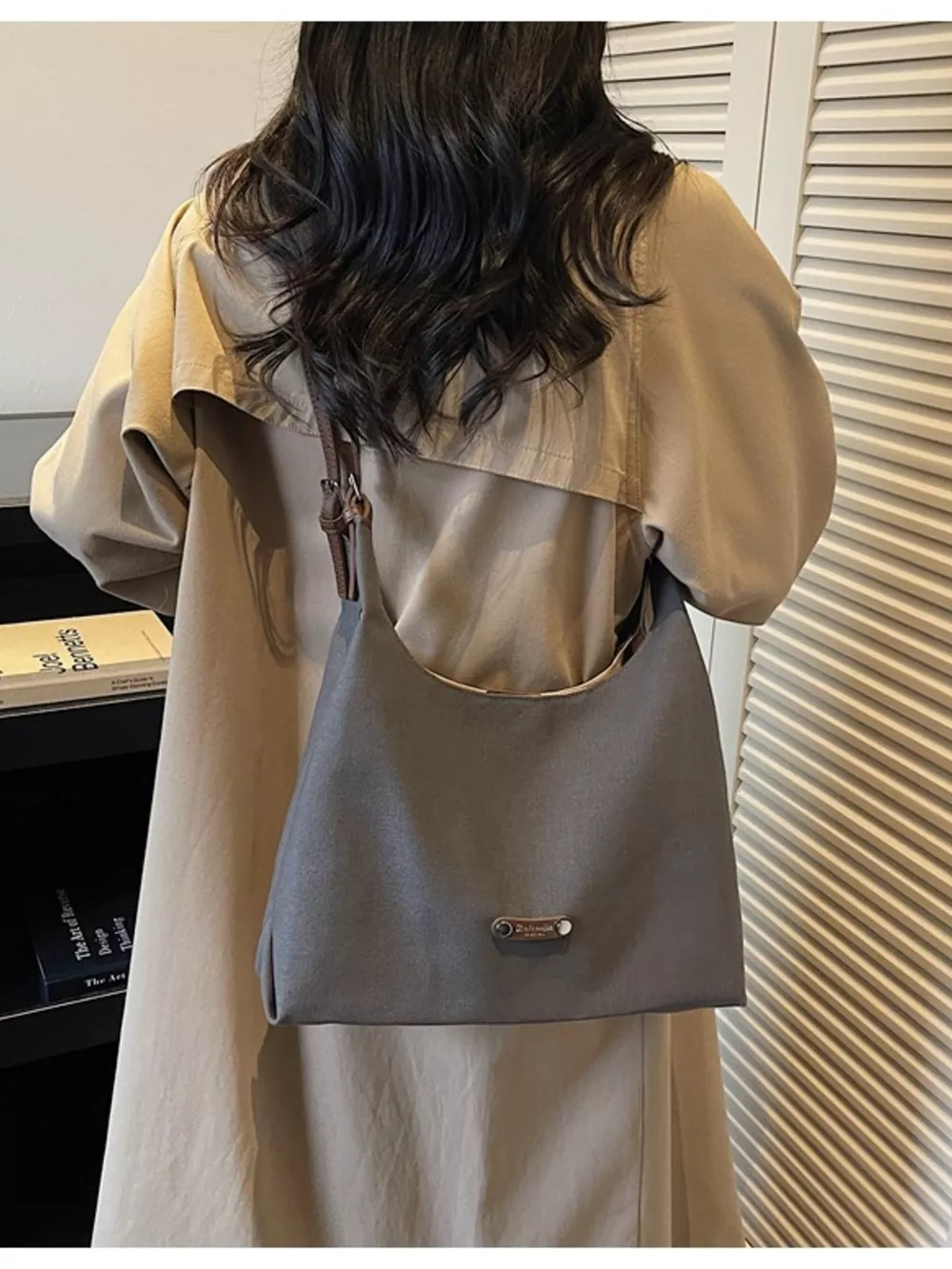 Shoulder Bag with Leather Straps, image 5