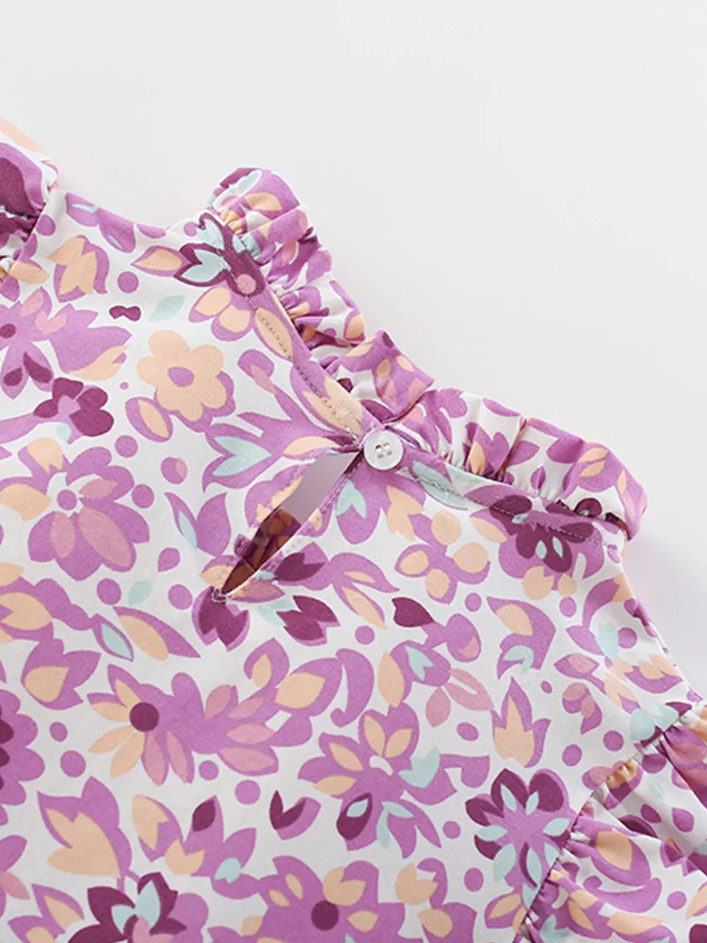 Children's Floral Print Ruffle Trim A-Line Dress, image 4