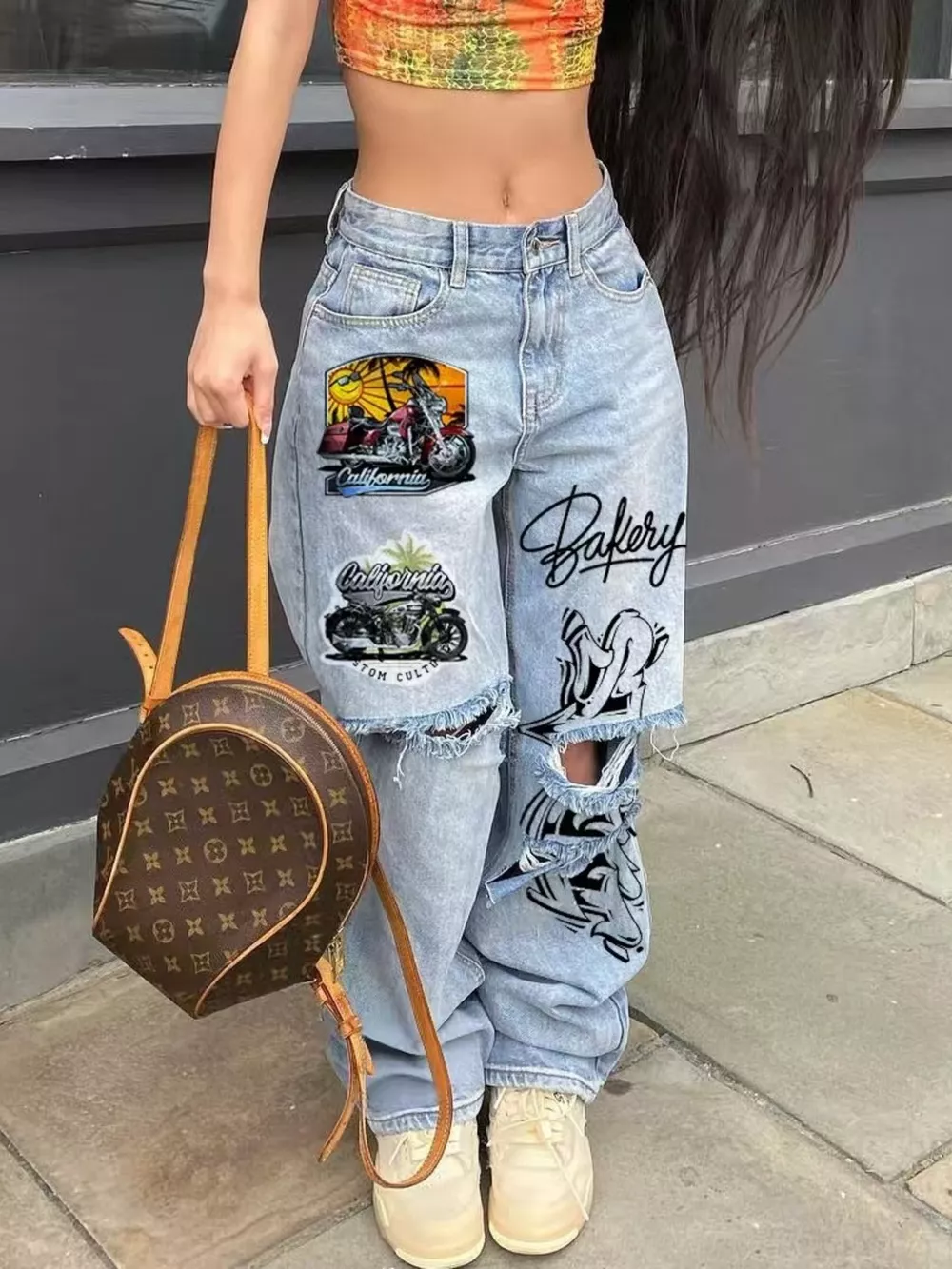 Full Size Distressed Wide-Leg Jeans Plus Size, image 6