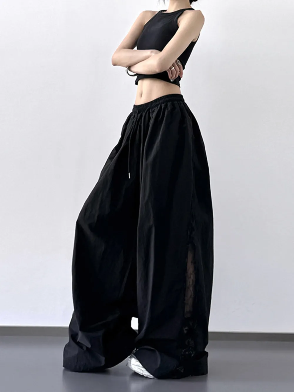 Elastic Waist Wide-Leg Pants, image 9