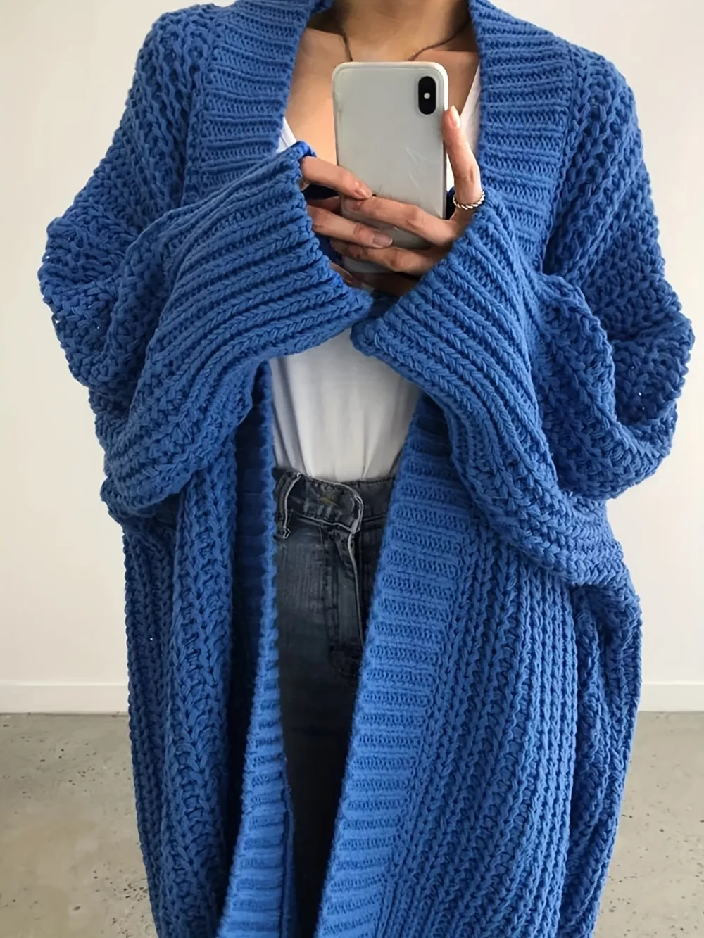 Chunky Knit Open Front Cardigan, image 2