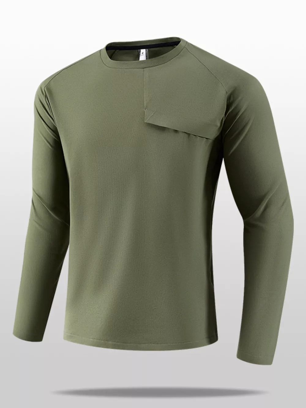 Men's Plus Size Long Sleeve T-Shirt with Pocket, image 3