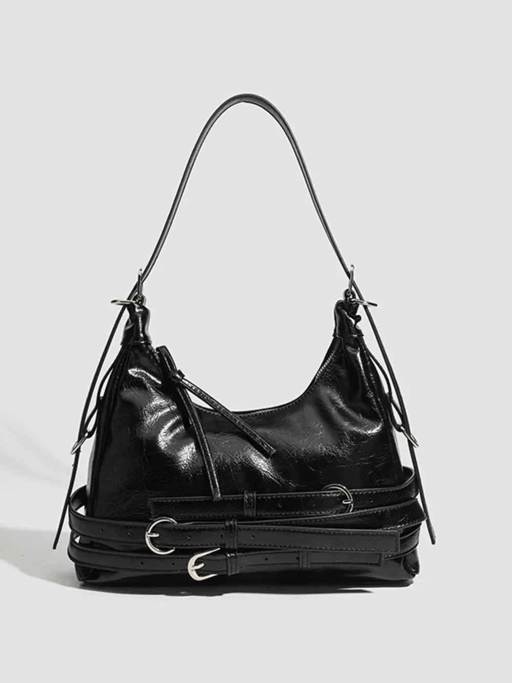 Buckled Strap Shoulder Bag