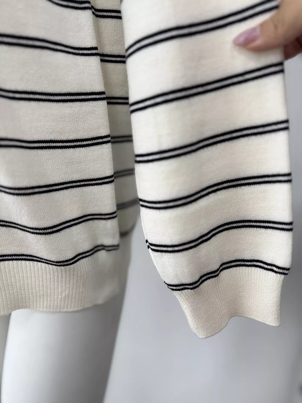 Classic Striped Crewneck Knit Top with Layered Sweater Detail, image 10